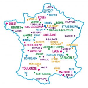 France carte de France et des principales villes de France Europe 300x300 - Où investir en 2019 ?